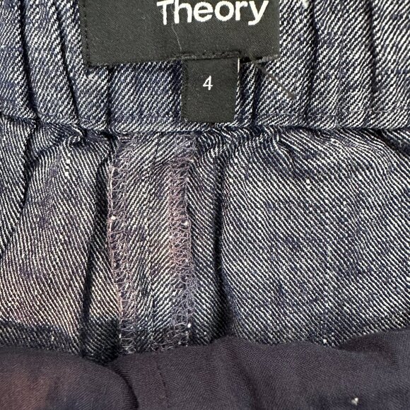 Theory | Linen Blend Thorina Cropped Pull-On Pants | Size 4 - Picture 6 of 7